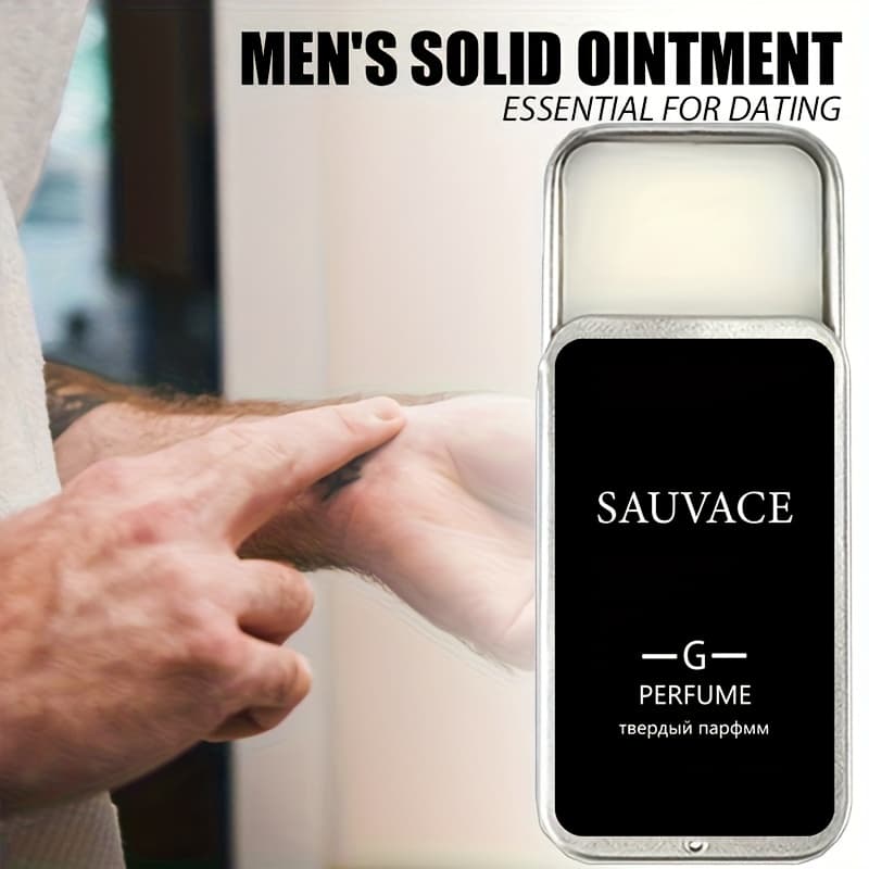 Men's Solid Perfume - Woody Scent 12+ Hour Long-Lasting Fragrance, Alcohol-Free Compact & Discreet Design for Daily Wear, Dates, Business & Travel - Enhances Charm, Ideal Gift for Boyfriends, Date Night Cologne, Sleek Packaging, Modern Masculine Aesthetic, Charming Fragrance, Metallic Finish